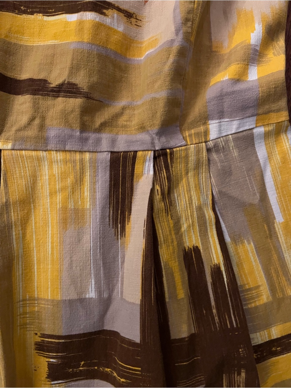 Tabitha Yellow & Brown Abstract Brushstroke Sleeveless Dress - Picture 3 of 5